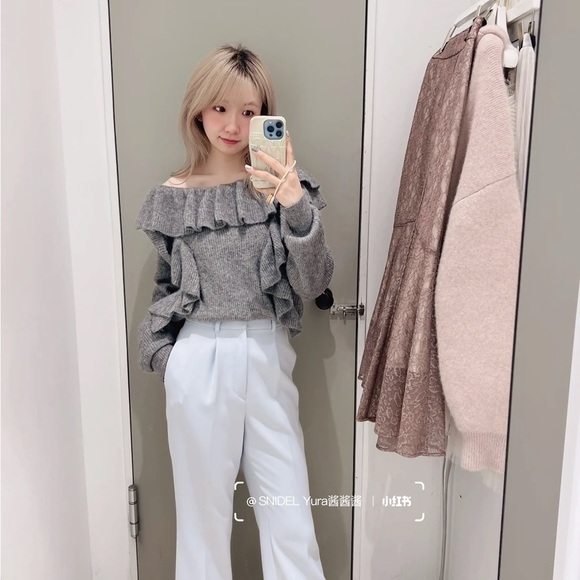 FRAY ID Women's Alpaca Wool Offshore Ruffle Knit - Picture 5 of 7